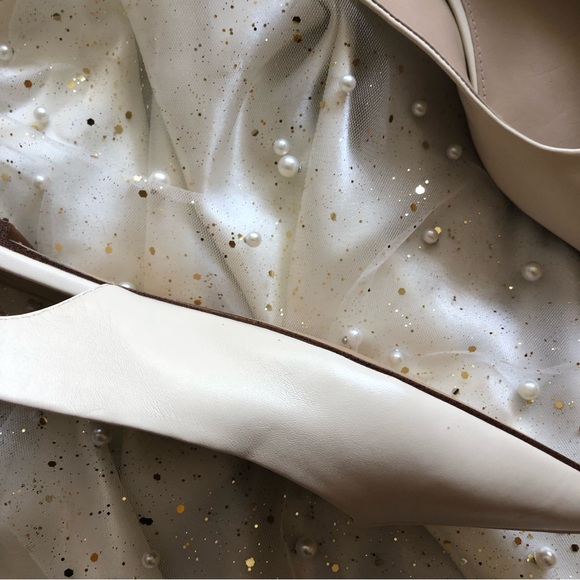 San Edelman White Pointed Toe Whitney Slingback - Picture 4 of 15